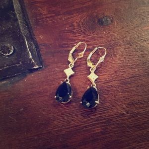Black Onyx and Diamond Earrings